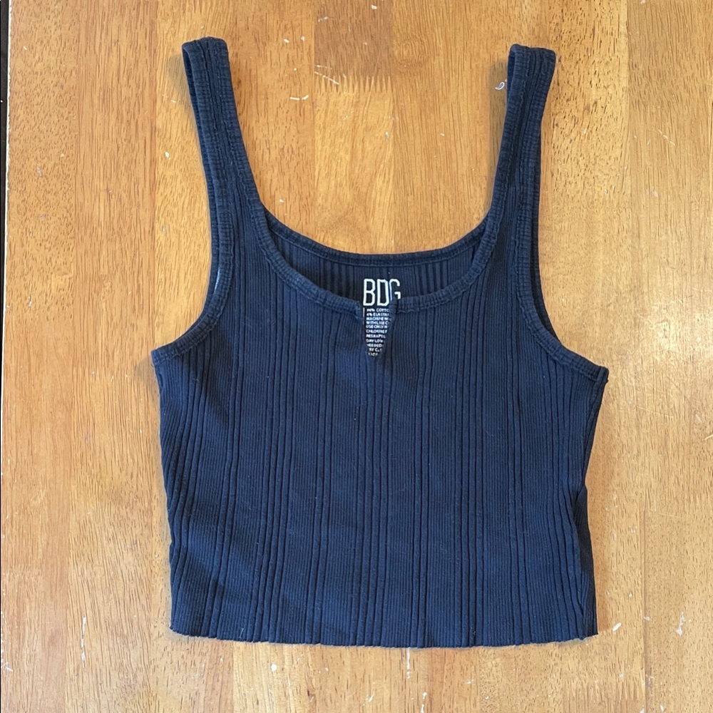 BDG Black Ribbed Tank Top